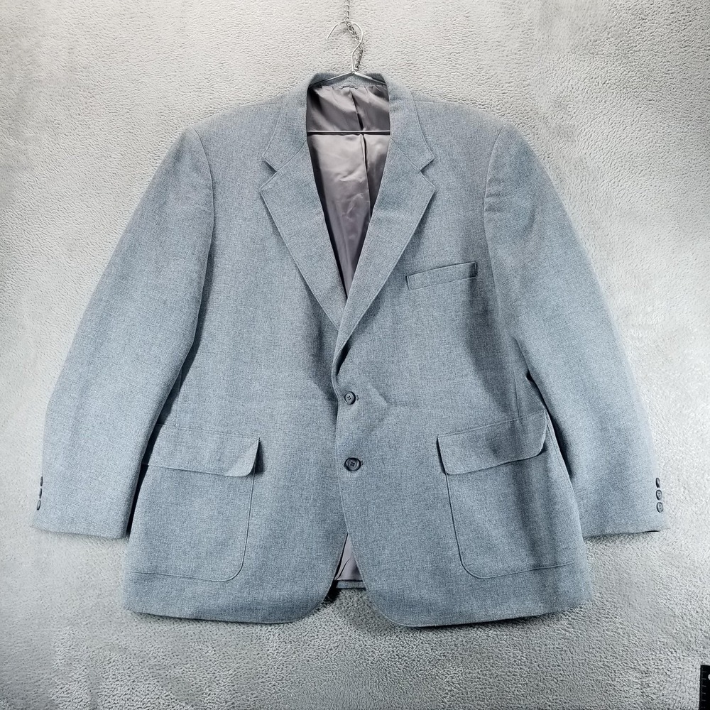 VTG Levis Blazer Mens 50 Gray Action Suit Sta-Prest Sport Coat Jacket Tweed 70s